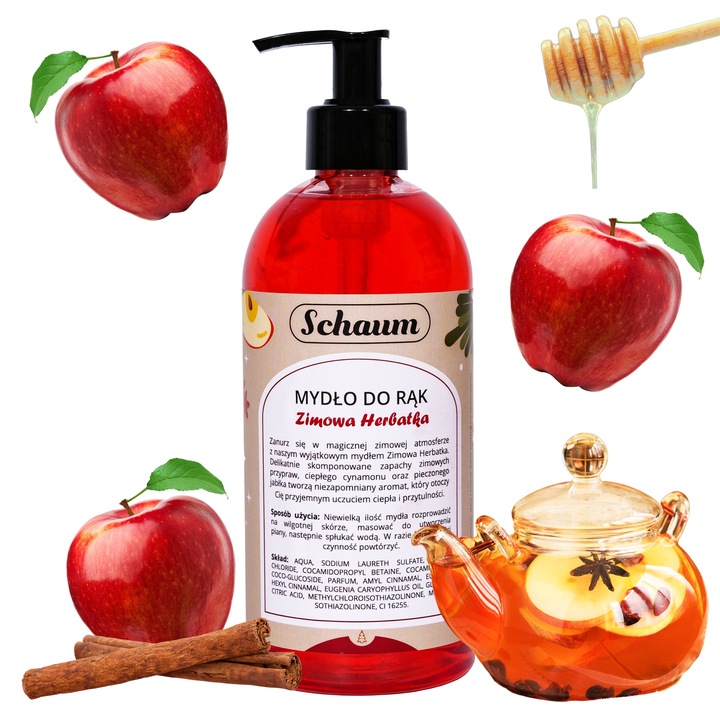Mydło w płynie do rąk KREMOWE Wydajne Jabłko Cynamon Jesienne Zimowe 500ml