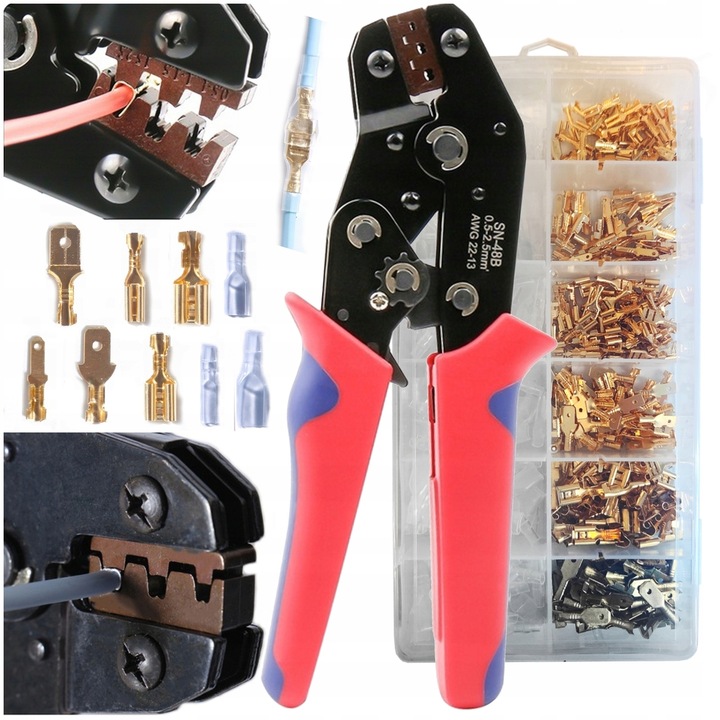 Zaciskarka praska konektorów zestaw samochodowych duży zestaw złącza