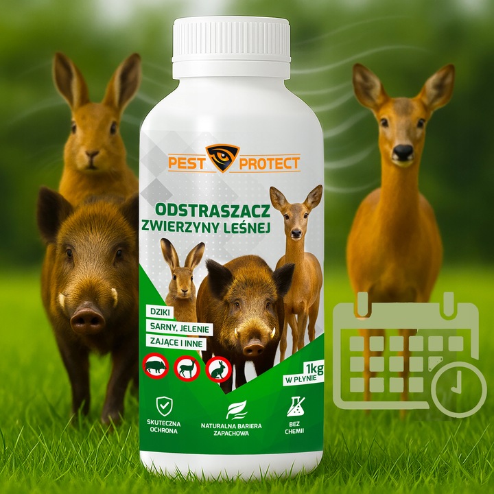 ODSTRASZACZ ŚRODEK NA DZIKI SARNY JELENIE ZAJĄCE PŁYN W PŁYNIE PEST