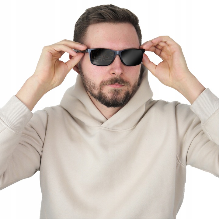 OKULARY PRZECIWSŁONECZNE męskie POLARYZACYJNE drewniane NERDY UV400 +