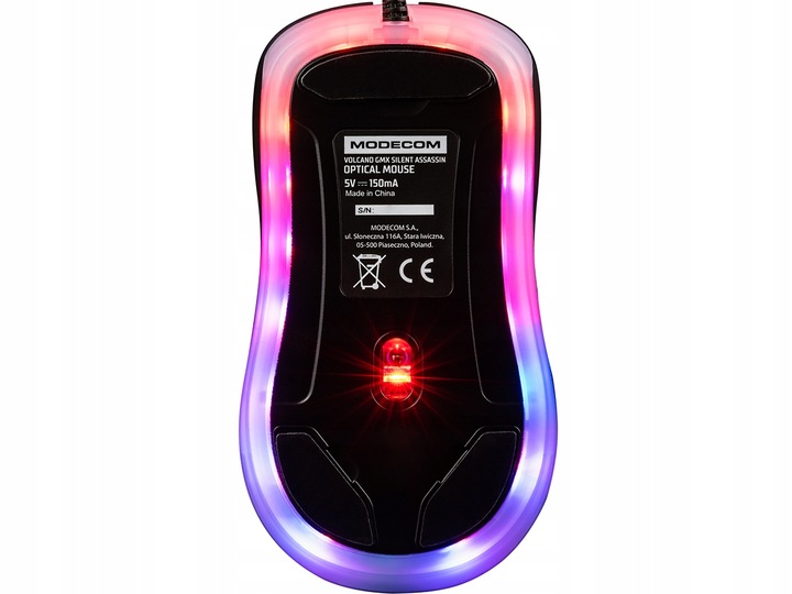 BEZKLIKOWA I CICHA MYSZKA GAMINGOWA USB RGB MODECOM VOLCANO ASSASSIN SILENT