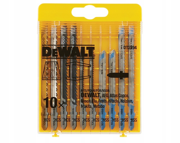 DEWALT ZESTAWY BRZESZCZOTÓW DO WYRZYNAREK DREWNA I METALU 10 SZTUK