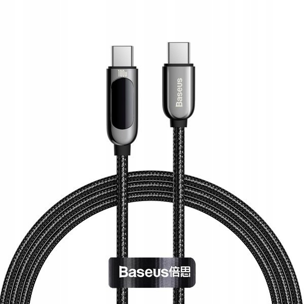 BASEUS MOCNY KABEL USB-C SZYBKIE ŁADOWANIE PRZEWÓD TYP-C PD 100W QC 5A 1M