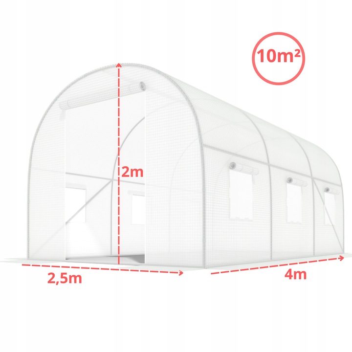FOLIA ZAMIENNA NA TUNEL FOLIOWY FOLIAK 4x2,5m 10m2