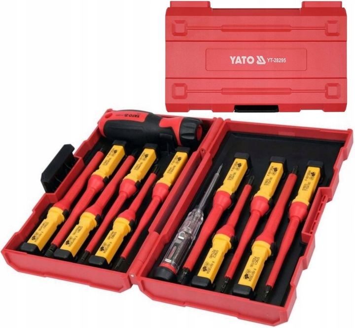 YATO KOMPLET ZESTAW WKRĘTAKÓW IZOLOWANYCH VDE 13 ELEMENTÓW ETUI YT-28295