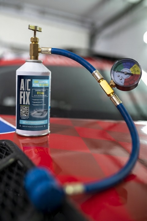 AC FIX Gaz do klimatyzacji R134A DUŻA PUSZKA +40% 626g + Manometr