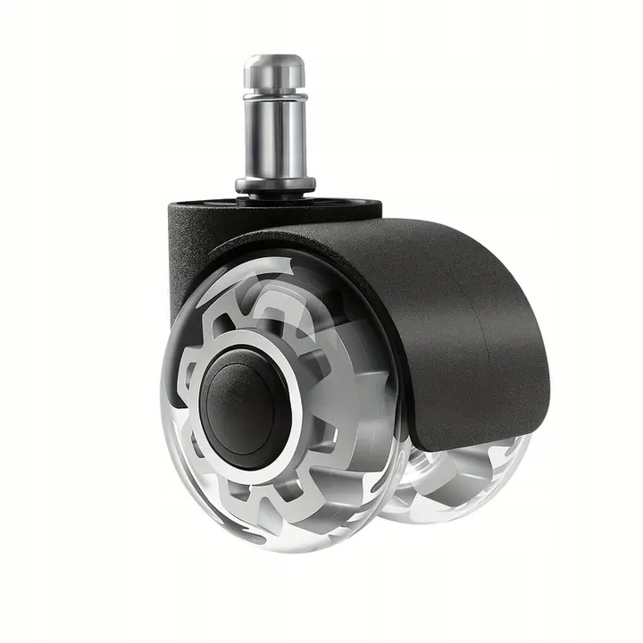 Zestaw 5 Kółek PU fi 11 ciche łożyska grube opony podłogi bez