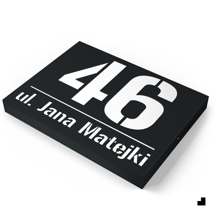 PODŚWIETLANY NUMER NA DOM TABLICZKA ADRESOWA LED 40X30 cm CZUJNIK ZMIERZCHU