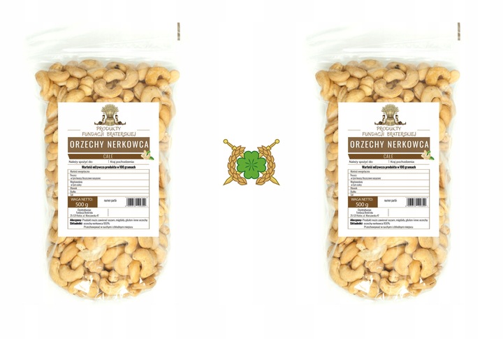 ORZECHY NERKOWCA CAŁE ORZECHY 1000g - FUNDACJA BRATERSKA (2 x 500g) (WW240)
