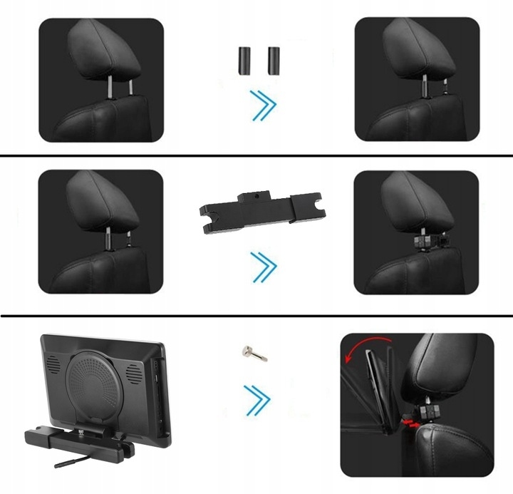 DVD NA ZAGŁÓWKI SAMOCHODOWE EKRANY 10'' USB SD GRY