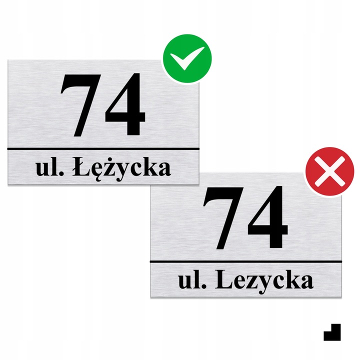 Nierdzewny Numer Na Dom Tabliczka Adresowa z Numerem Domu 32x21 cm