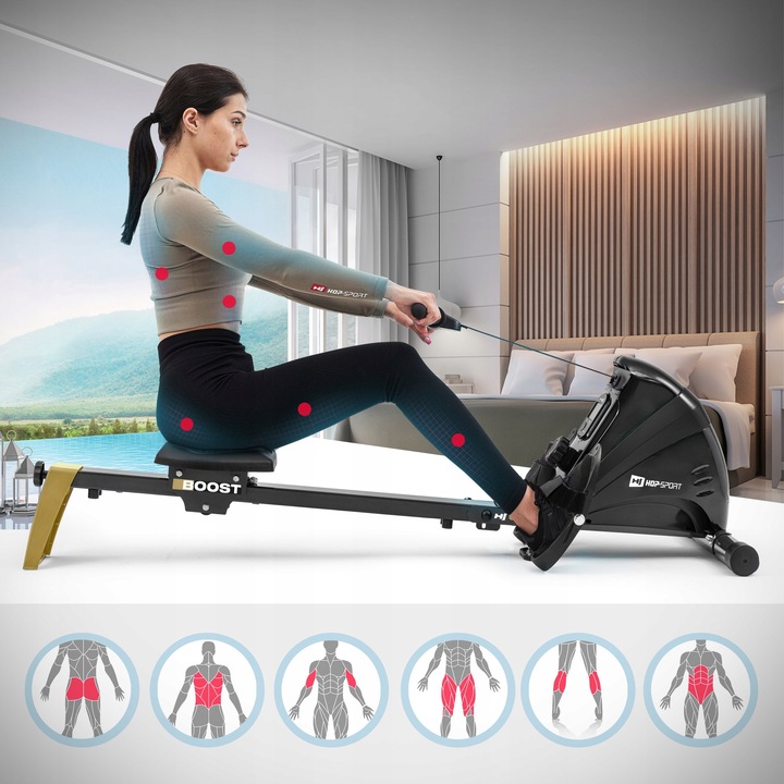 Wioślarz magnetyczny treningowy ergometr wioślarski składany stacjonarny