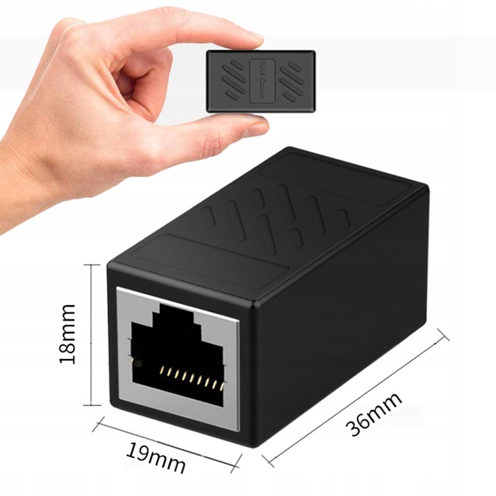 Złączka przedłużka sieciowa złącze RJ45-RJ45 lan KAT.5/6/7 1000Mb/s 8szt