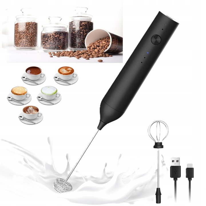 Elektryczny Spieniacz do Mleka Ręczny Akumulator Kawa Bezprzewodowy