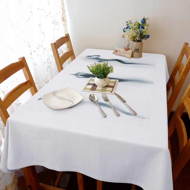 BIAŁY OBRUS 140x220 GRUBY MATOWY GŁADKI NA STÓŁ UNIWERSALNY