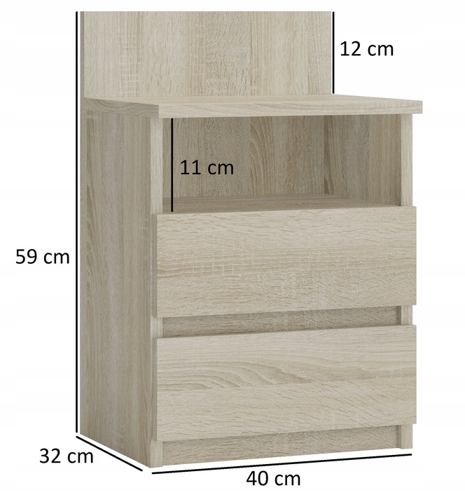 SZAFKA NOCNA STOLIK KOMODA SYPIALNIA M1 SONOMA