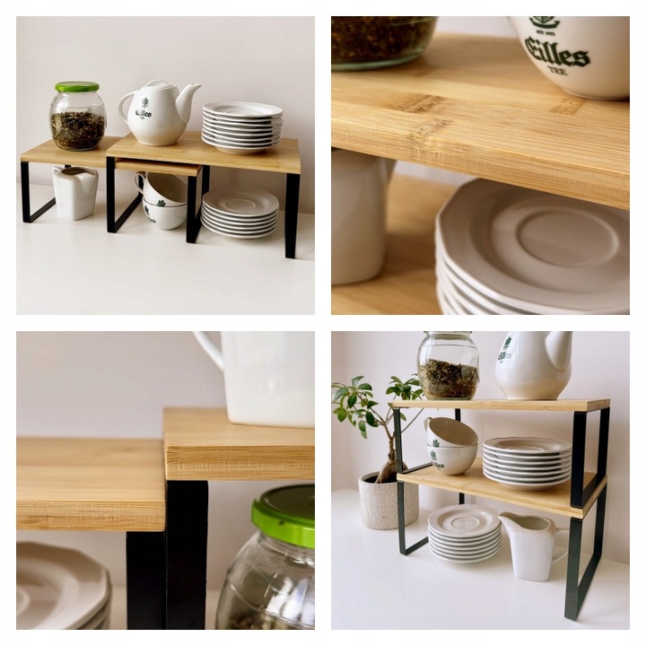 REGAŁ KUCHENNY NA PRZYPRAWY DREWNIANY PÓŁKA ORGANIZER STOJAK BIUROWY