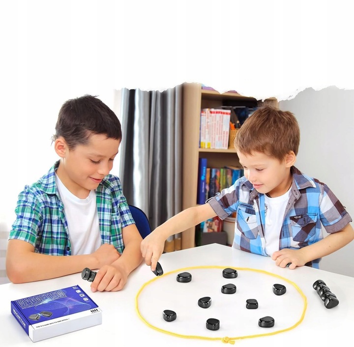 MAGNETYCZNA GRA W SZACHY EDUKACYJNA KAMIENIE MAGNETYCZNE 30 + PLANSZA 2w1
