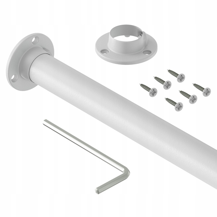 DRĄŻEK NA UBRANIA DO SZAFY 2X UCHWYTY DO GARDEROBY Fi 25MM 100 cm