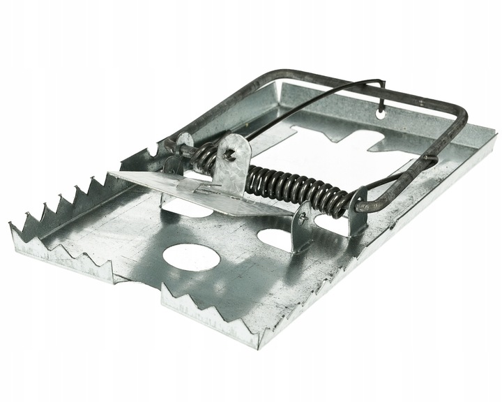 SILNA METALOWA KLASYCZNA PUŁAPKA ŁAPKA NA MYSZY SZCZURY SKUTECZNA (3