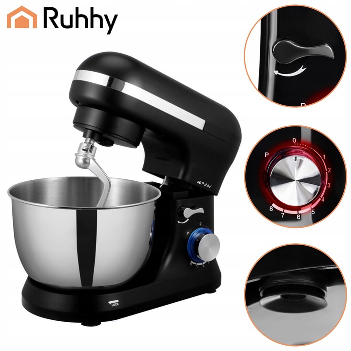 Robot Planetarny Kuchenny RUHHY 4,5L Wielofunkcyjny Mikser do Ciasta