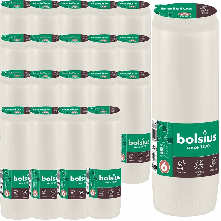 Wkłady do zniczy olejowe Bolsius RC6 białe całoroczne - 110 godzin