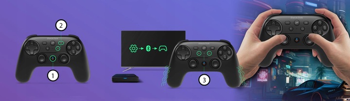 Kontroler bezprzewodowy gamepad bluetooth do gier aplikacji android tv PC
