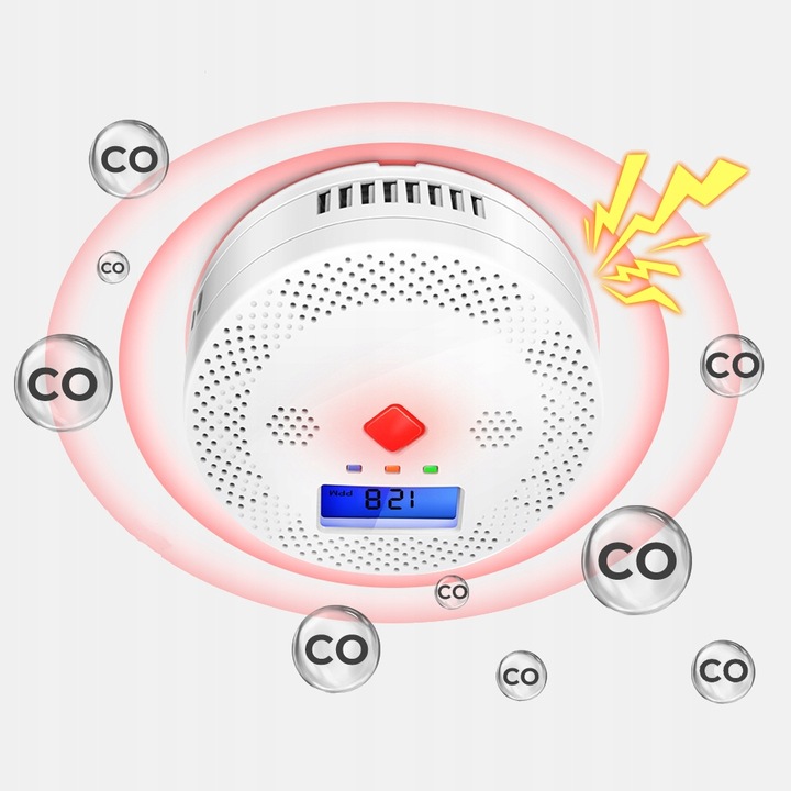 CZUJNIK DETEKTOR CZADU GAZU TLENKU WĘGLA CO TUYA WIFI CERTYFIKOWANY