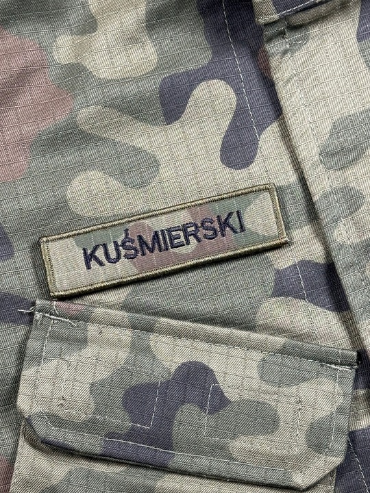 IMIENNIK nazwisko na mundur x 6 szt. ramka KHAKI, identyfikator na RZEP