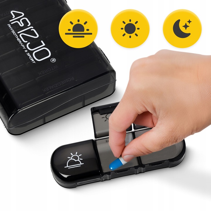 ORGANIZER NA LEKI KASETKA PUDEŁKO POJEMNIK 7 DNI TYGODNIA PORY DNIA