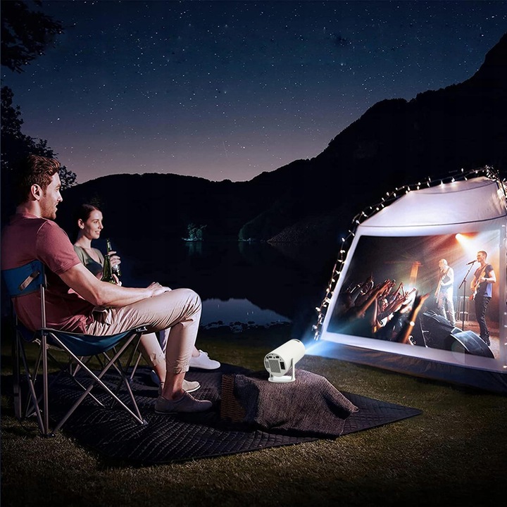 PRZENOŚNY MINI PROJEKTOR ANDROID WiFi RZUTNIK 360 FULL HD 4K Bluetooth