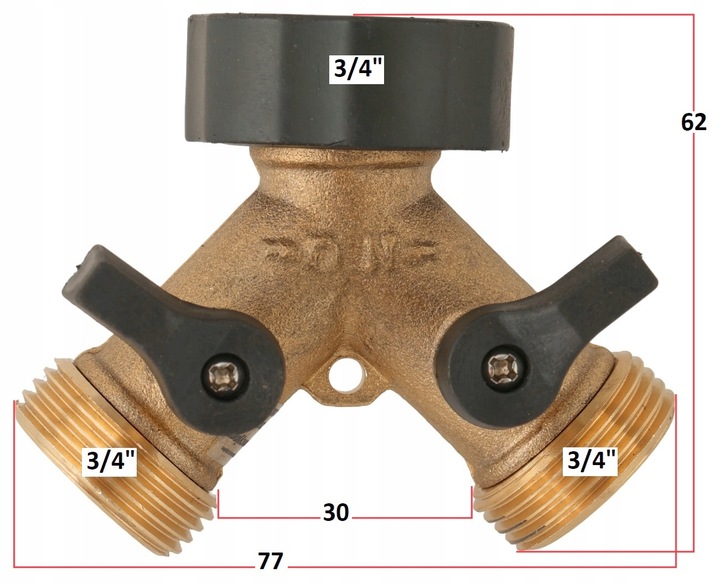 Trójnik rozdzielacz do wody pralki zmywarki 3/4 zasilania