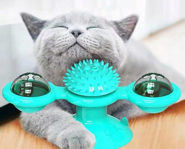 Gryzak z kocimiętką Interaktywna zabawka z przyssawką dla kota ŚWIECĄCA 360