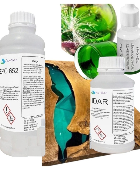 żywica epoksydowa Epo 652 Krystaliczna 1,5 kg +barwnik do drewna odlewnicza