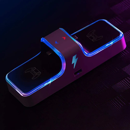 Ładowarka PS5 do Padów DualSense Stacja Dokująca Kontrolerów PODŚWIETLANA