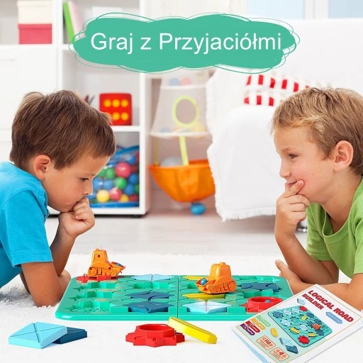 KREATYWNA ZABAWKA DLA DZIECI DROGA LABIRYNT SAMOCHÓD KLOCKI PLANSZOWA 24H =