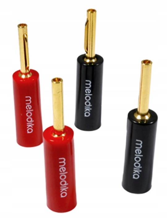 MELODIKA MDBAN4 WTYKI BANANOWE WTYK GŁOŚNIKOWY 4szt. ZŁOCONE edition