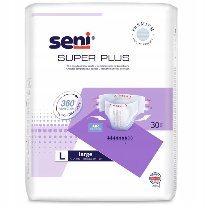 SENI SUPER PLUS PIELUCHOMAJTKI DLA DOROSŁYCH L NA RZEPY 30SZT.