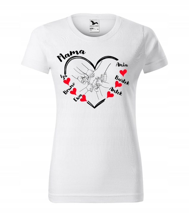 KOSZULKA DZIEŃ MAMY PREZENT DZIEŃ MATKI PERSONALIZOWANY Z IMIONAMI DZIECI M