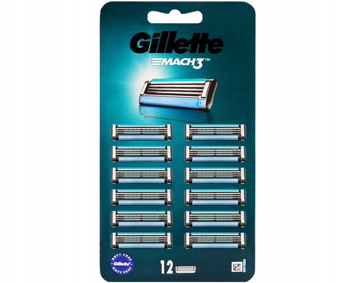 WKŁADY DO MASZYNKI GILLETTE MACH 3 NOŻE OSTRZA DO MASZYNKI MACH3 x12