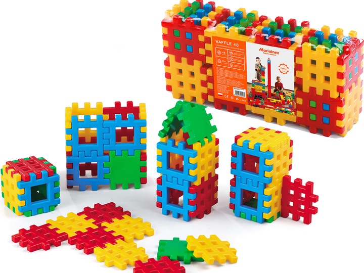 MARIOINEX WAFLE KLOCKI KONSTRUKCYJNE 48 ELEMENTÓW