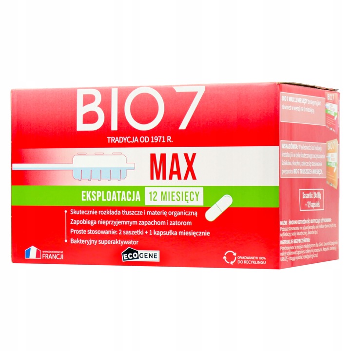 BIO7 MAX 2kg Aktywator BAKTERIE do szamb oczyszczalni USUWA ZAPACH
