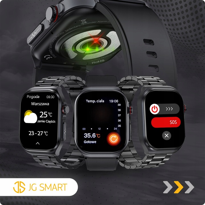 SMARTWATCH DLA SENIORA ZEGAREK EKG FUNKCJA POMIARU CUKRU CIŚNIENIE MENU POL