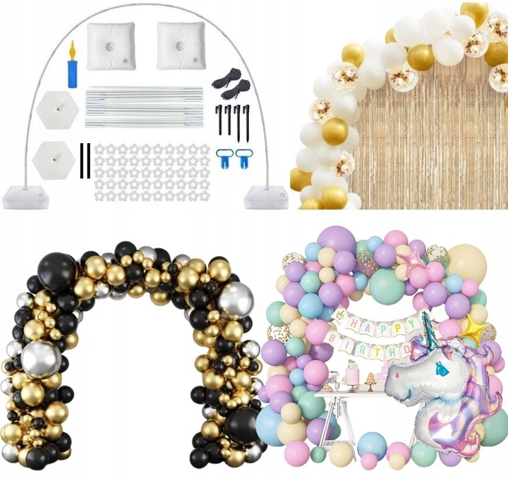 ŁUK WIELKI STELAŻ DO BALONÓW GIRLAND BRAMA WESELE ŚCIANKA EVENT ŚLUB SESJA