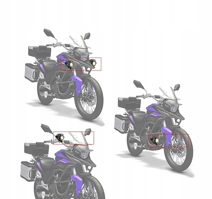 2x HALOGENY MOTOCYKLOWE LAMPY REFLEKTORY RING LED 3Ccc