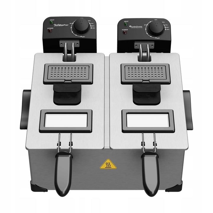 TRADYCYJNA FRYTOWNICA FRYTKOWNICA OLEJOWA PODWÓJNA 3600W 2x3L