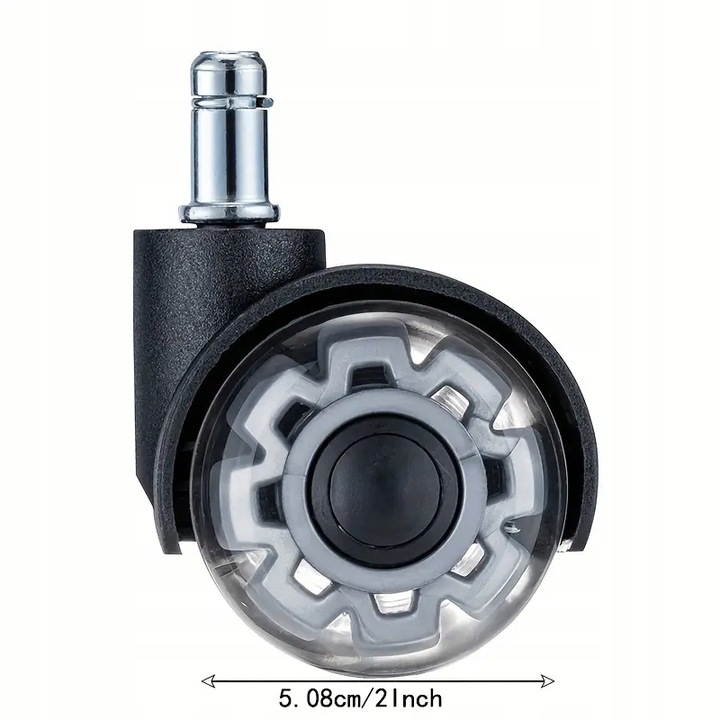 Zestaw 5 Kółek PU fi 11 ciche łożyska grube opony podłogi bez