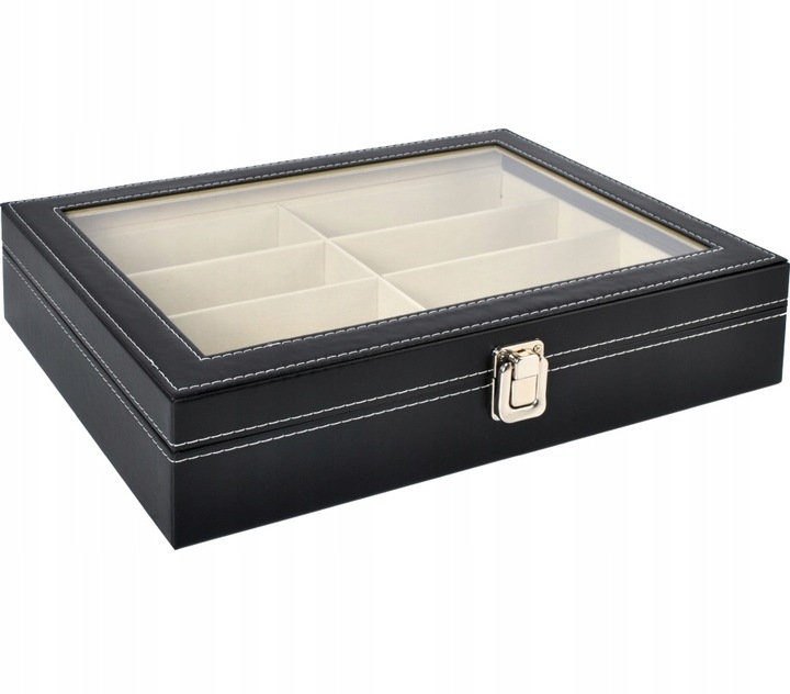 Pudełko na Okulary Etui Organizer na 8 Okularów Elegancka Szkatułka Prezent