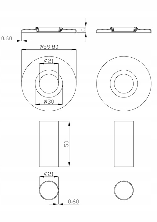ROZETA MASKOWNICA ZESTAW MASKUJĄCY POJEDYNCZY BIAŁY DO GRZEJNIKÓW RUR