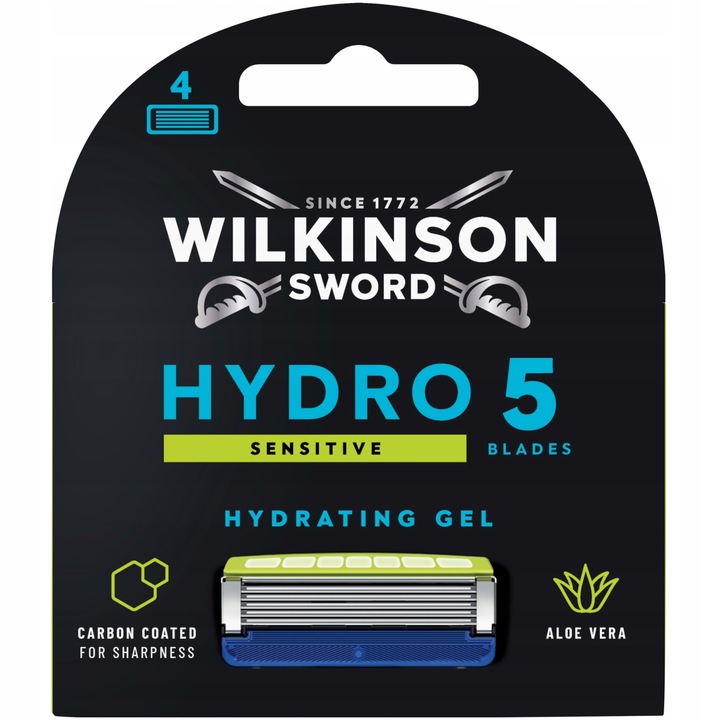 4x Wkłady Nożyki WILKINSON Hydro 5 Sensitive Hydrating Gel